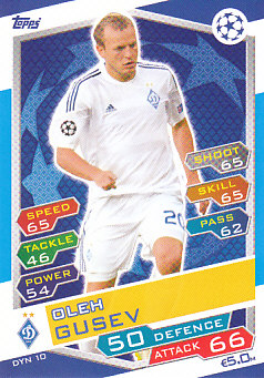 Oleh Gusev Dynamo Kyiv 2016/17 Topps Match Attax CL #DYN10